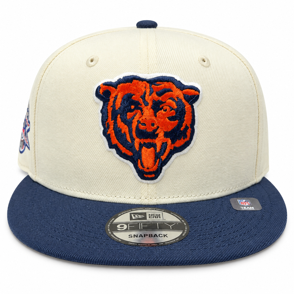 Chicago Bears New Era Cream/Navy Primary Logo 9FIFTY Snapback Hat for Men product image 2, provided for visual reference and