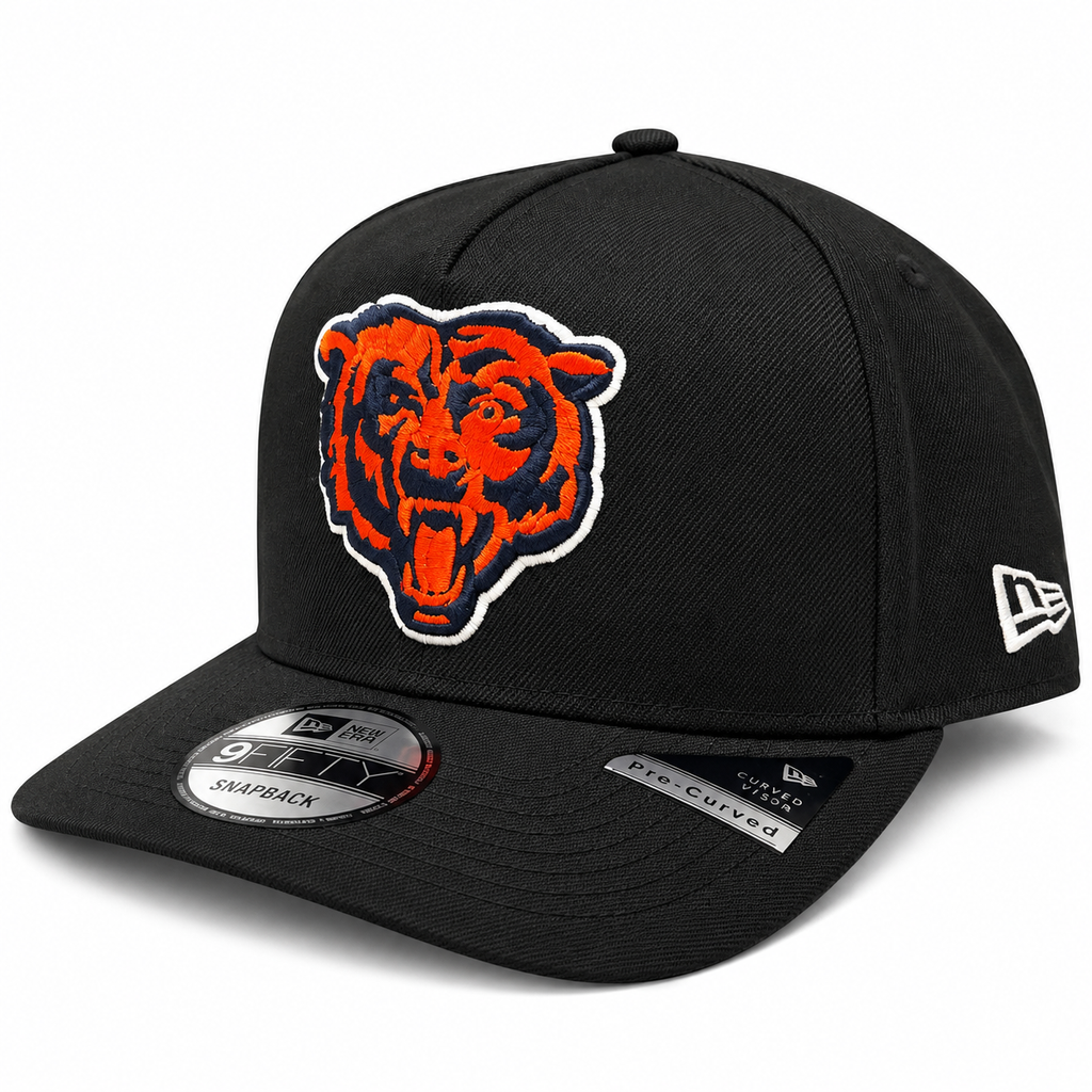 Chicago Bears New Era Black Primary Logo A-Frame 9FIFTY Snapback Hat for Men product image 3, provided for visual reference
