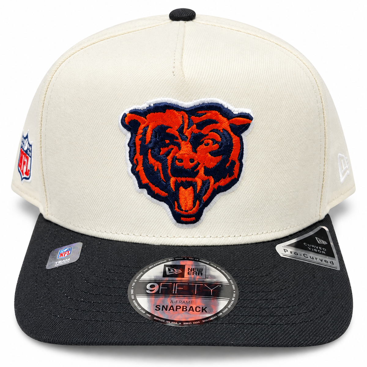 Chicago Bears New Era Primary Logo Chrome/Black A-Frame 9FIFTY Snapback Adjustable Hat for Men product image 2, provided for