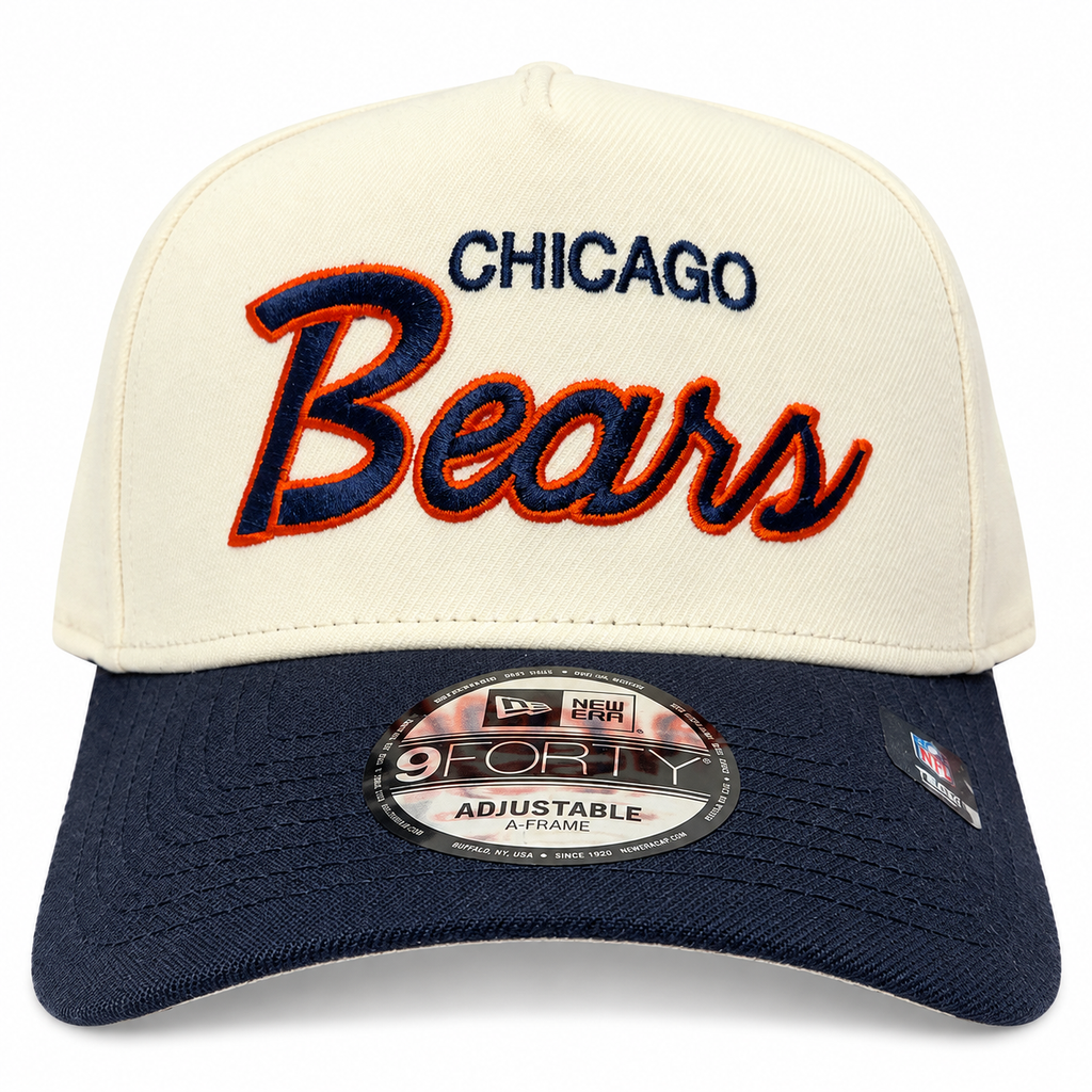 Chicago Bears New Era Script Chrome A-Frame 9FIFTY Snapback Adjustable Hat for Men product image 2, provided for visual
