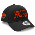 Chicago Bears New Era Black Script A-Frame 9FORTY Adjustable Hat product image 1, provided for visual reference and product