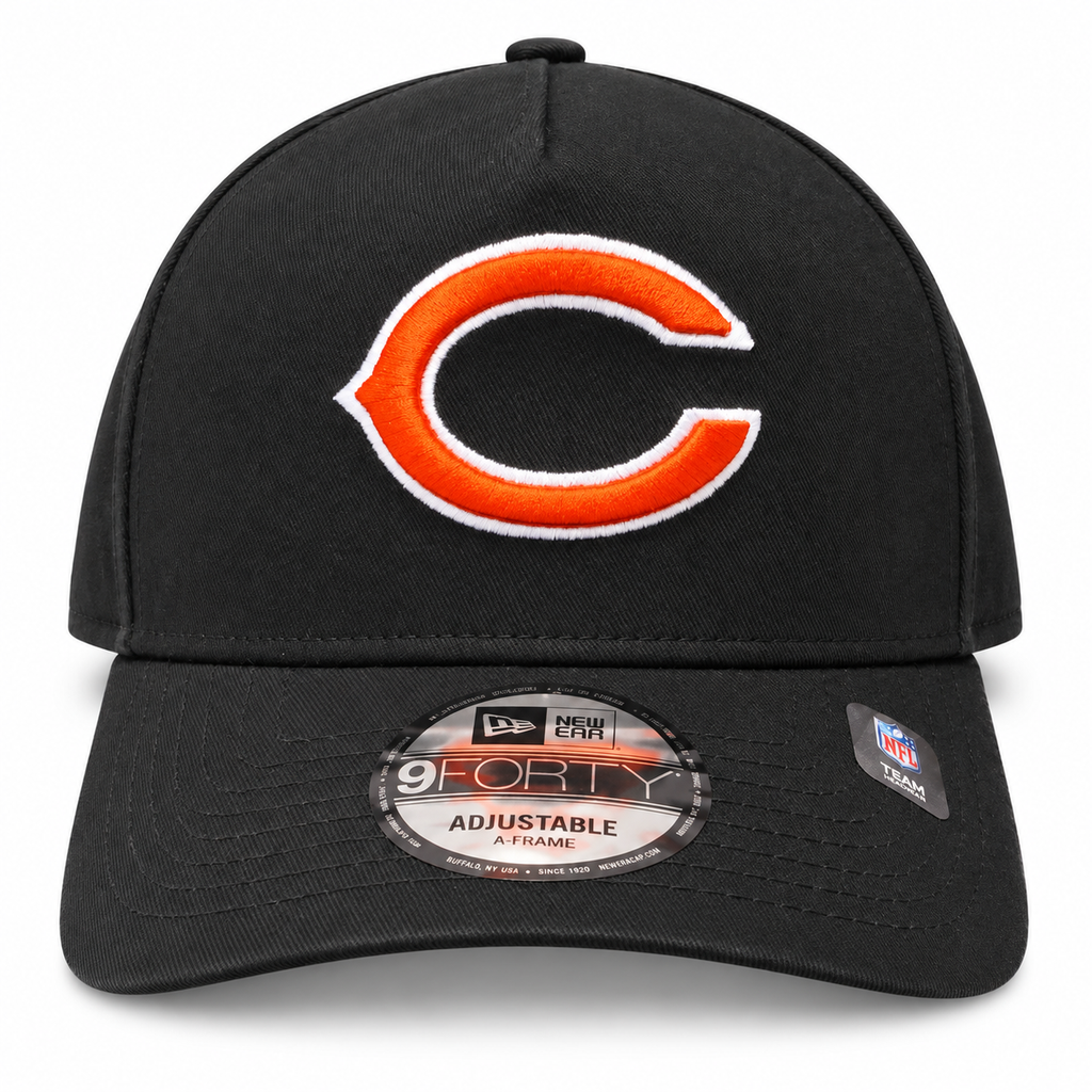 Chicago Bears New Era Evergreen Black Secondary Logo A-Frame 9FORTY Adjustable Hat product image 2, provided for visual