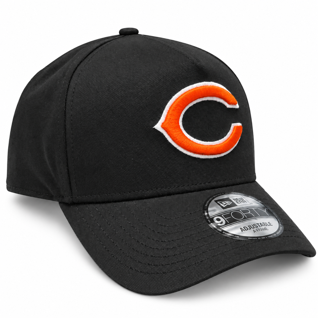 Chicago Bears New Era Evergreen Black Secondary Logo A-Frame 9FORTY Adjustable Hat product image 1, provided for visual