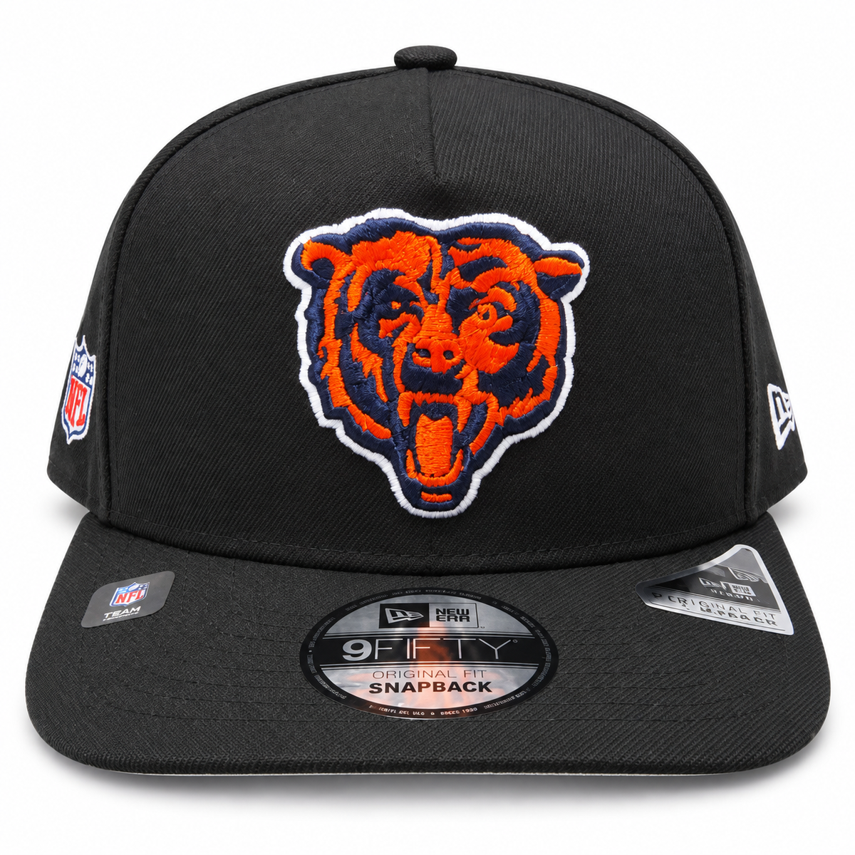 Chicago Bears New Era Black Primary Logo A-Frame 9FIFTY Snapback Hat for Men product image 2, provided for visual reference