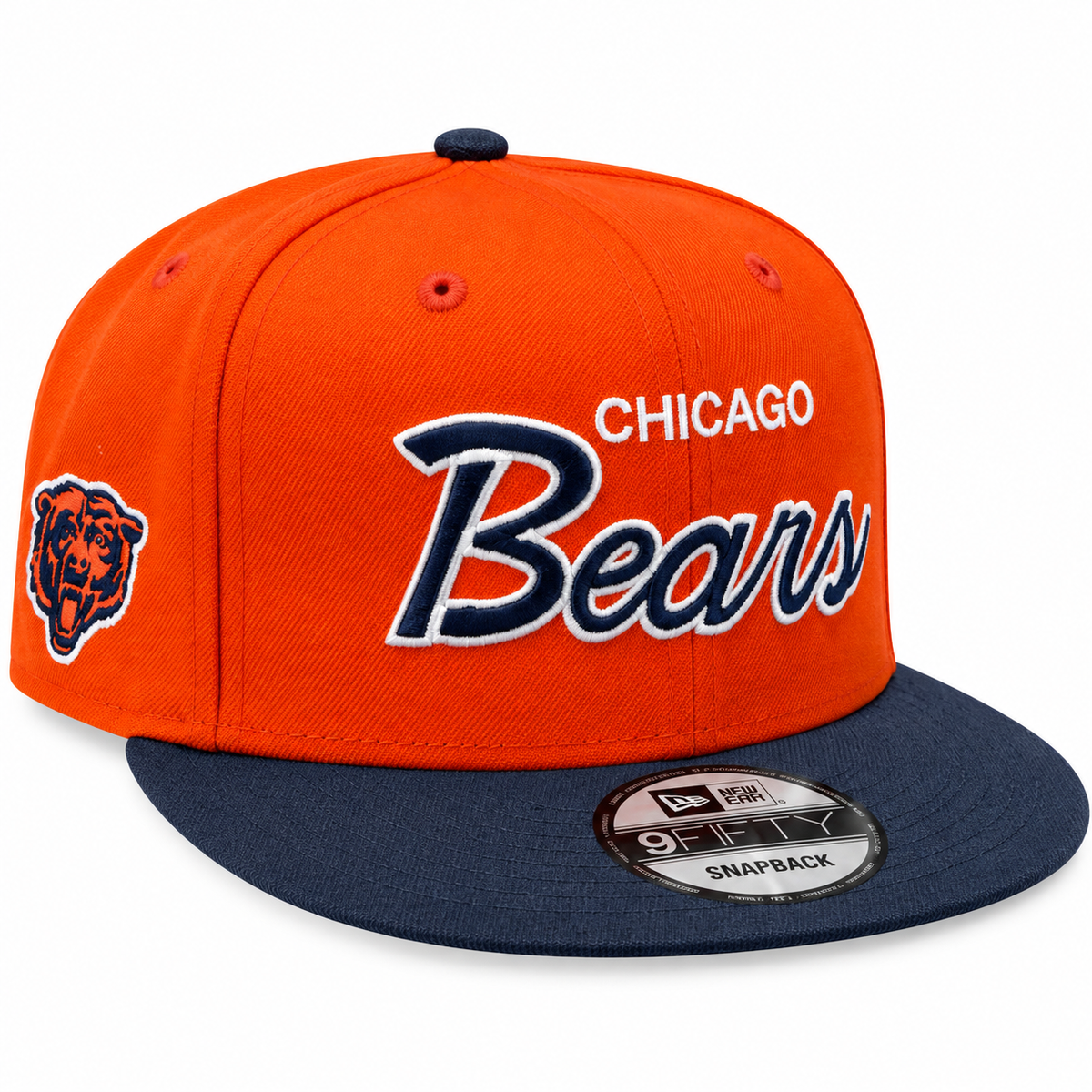 Chicago Bears New Era Orange Script 9FIFTY Nightshift Adjustable Snapback Hat product image 1, provided for visual reference