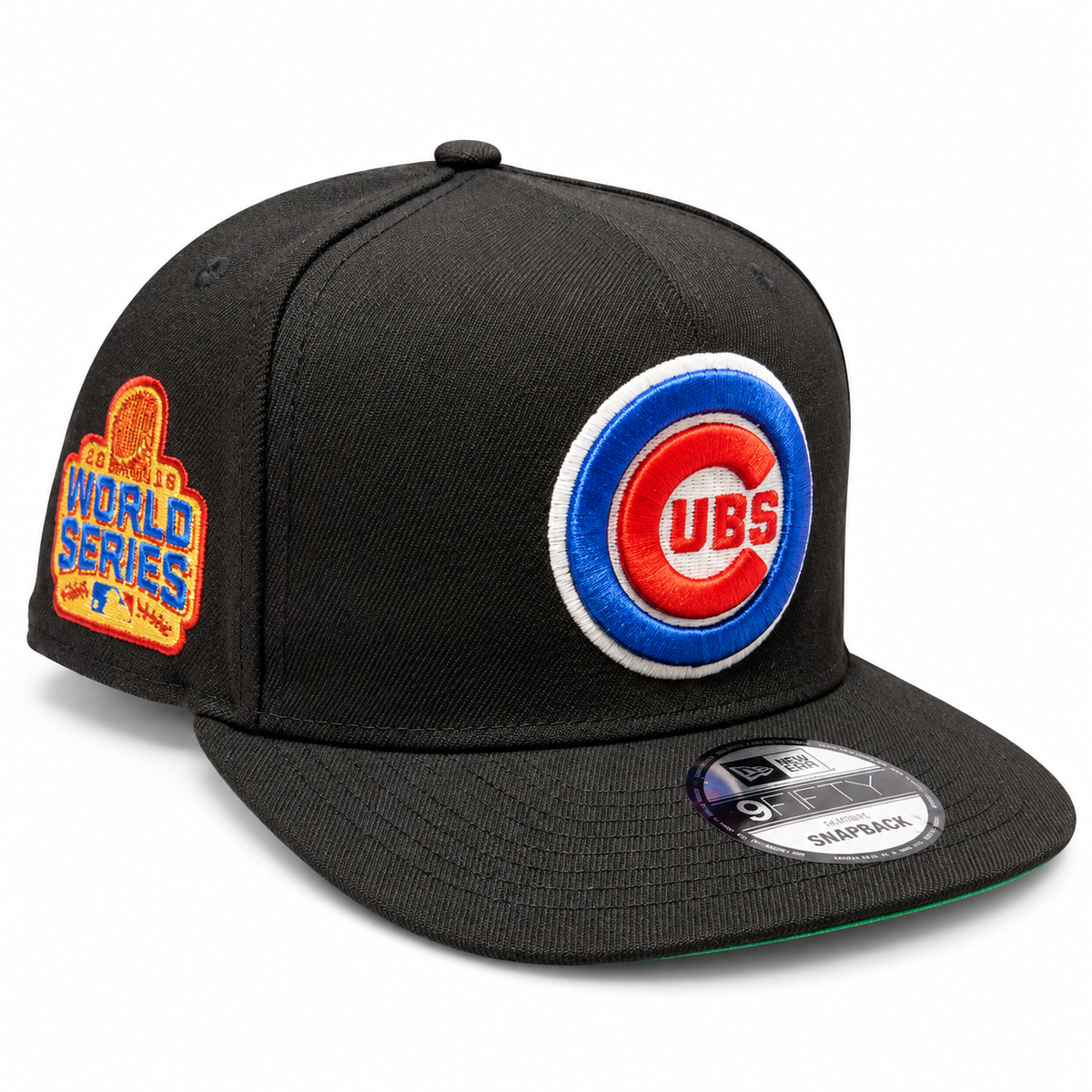Chicago Cubs MLB Black 2016 World Series Gold Patch A-Frame 9Fifty Snapback product image 1, provided for visual reference