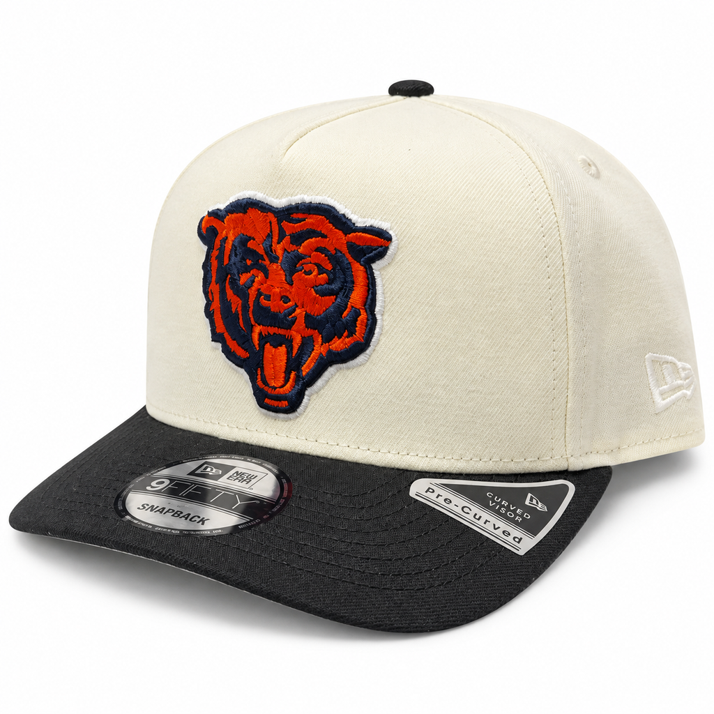 Chicago Bears New Era Primary Logo Chrome/Black A-Frame 9FIFTY Snapback Adjustable Hat for Men product image 3, provided for
