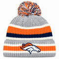 Denver Broncos Striped Fan Pack Pom Knit product image 1, provided for visual reference and product detail review