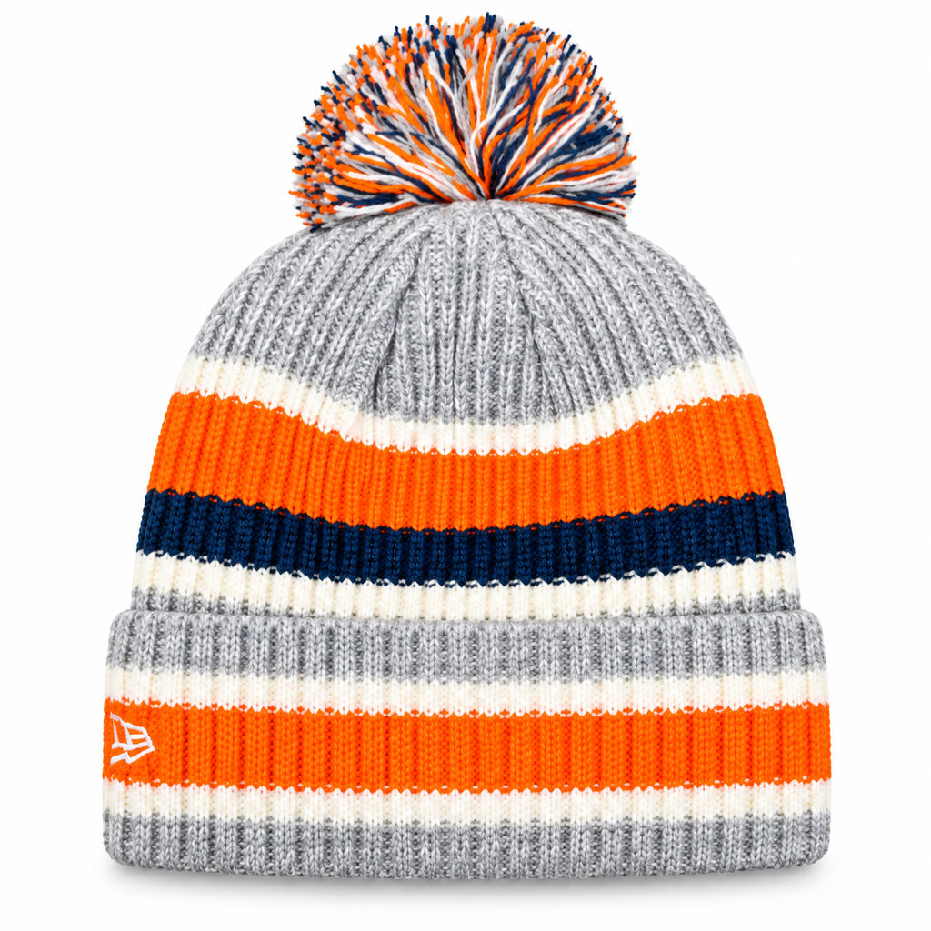 Denver Broncos Striped Fan Pack Pom Knit product image 2, provided for visual reference and product detail review