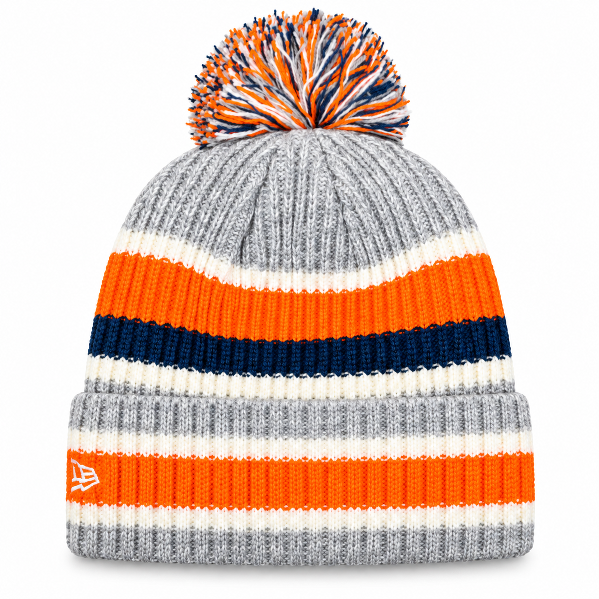 Denver Broncos Striped Fan Pack Pom Knit product image 2, provided for visual reference and product detail review