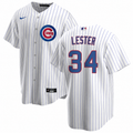 NIKE Men Chicago Cubs Jon Lester Premium Twill White Home Replica Jersey product image 1, provided for visual reference and