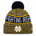 Notre Dame Fighting Irish New Era Knit ND Logo Cuffed Knit Hat with Pom product image 1, provided for visual reference and