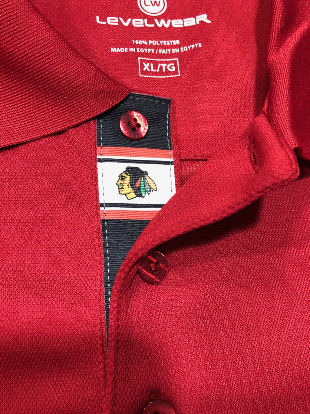 Chicago Blackhawks Omaha Bar Stripe Polo By Levelwear product image 2, provided for visual reference and product detail