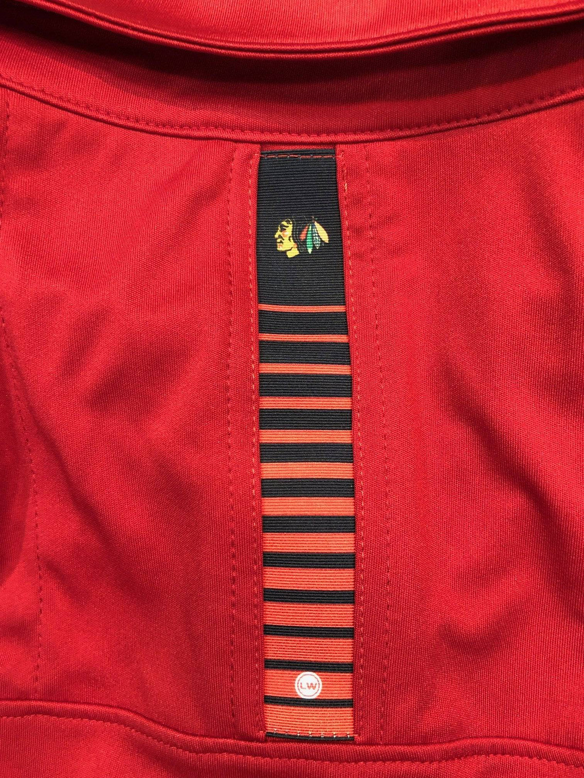Chicago Blackhawks RPM Back Stripe Polo By Levelwear-Red product image 3, provided for visual reference and product detail