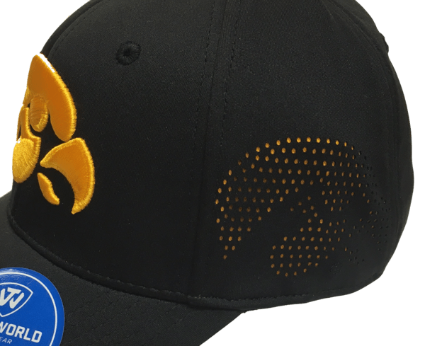 Iowa Hawkeyes Top of the World Rails One Fit Flex Hat product image 2, provided for visual reference and product detail