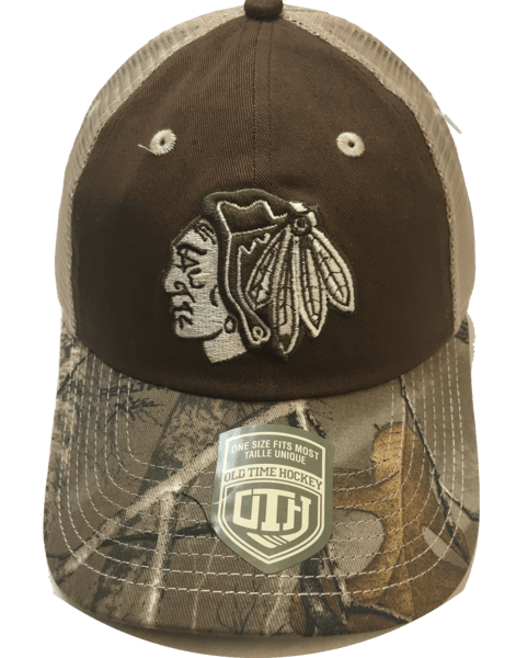 Chicago Blackhawks Ash Camouflage Adjustable Hat By Old Time Hockey product image 2, provided for visual reference and