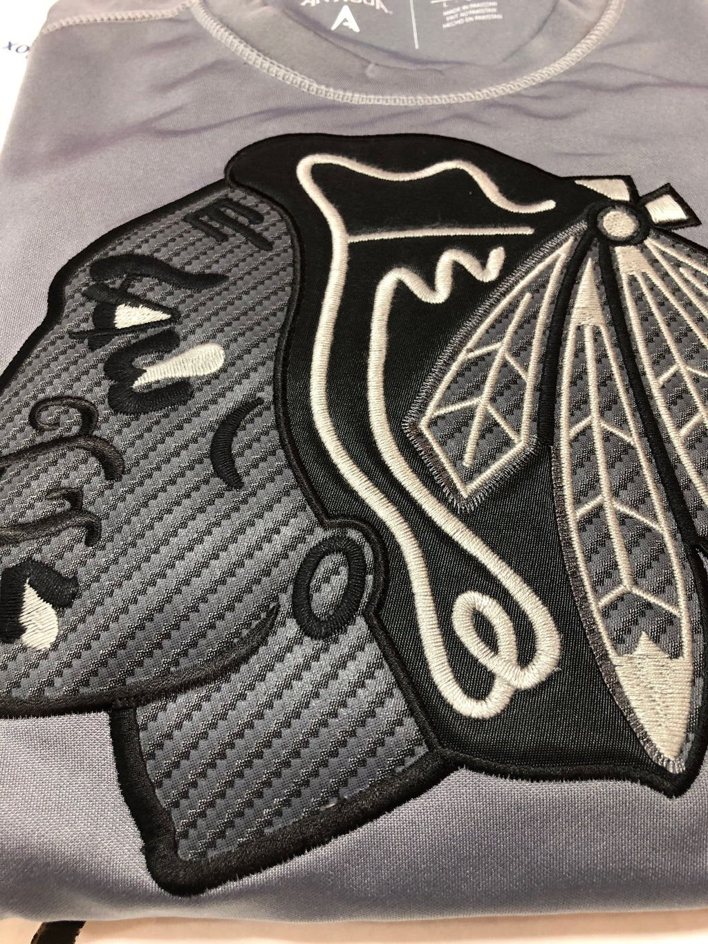 Chicago Blackhawks Volt Crew Neck Performance Sweatshirt By Antigua product image 2, provided for visual reference and