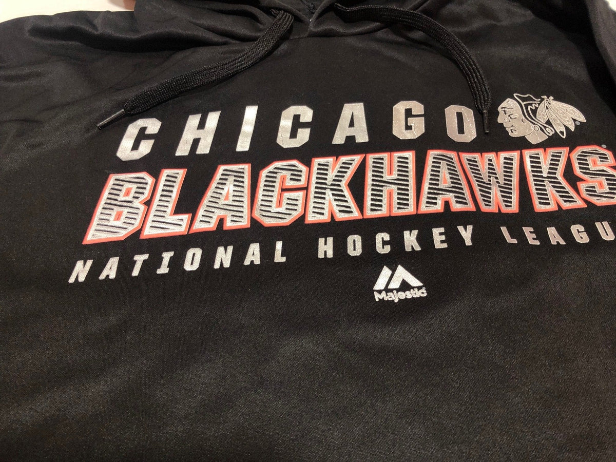 Chicago Blackhawks Adult All Time Save Fleece Hooded Sweatshirt By Majestic product image 3, provided for visual reference