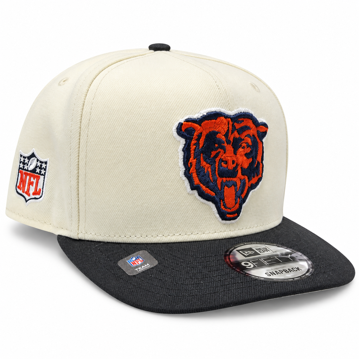 Chicago Bears New Era Primary Logo Chrome/Black A-Frame 9FIFTY Snapback Adjustable Hat for Men product image 1, provided for