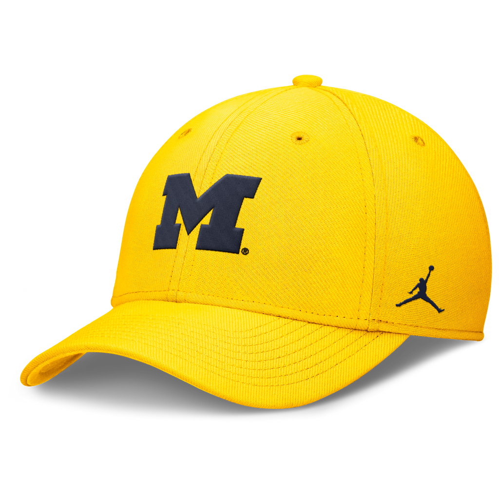 Michigan Wolverines Jordan Brand Rise Primetime Flex Hat-Gold product image 1, provided for visual reference and product