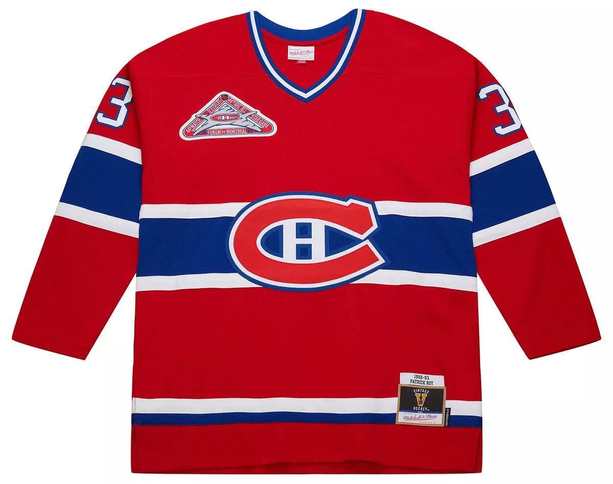 Mitchell & Ness Men Montreal Canadiens Patrick Roy #33 1992 Red Power Play Vintage Replica Jersey product image 2, provided