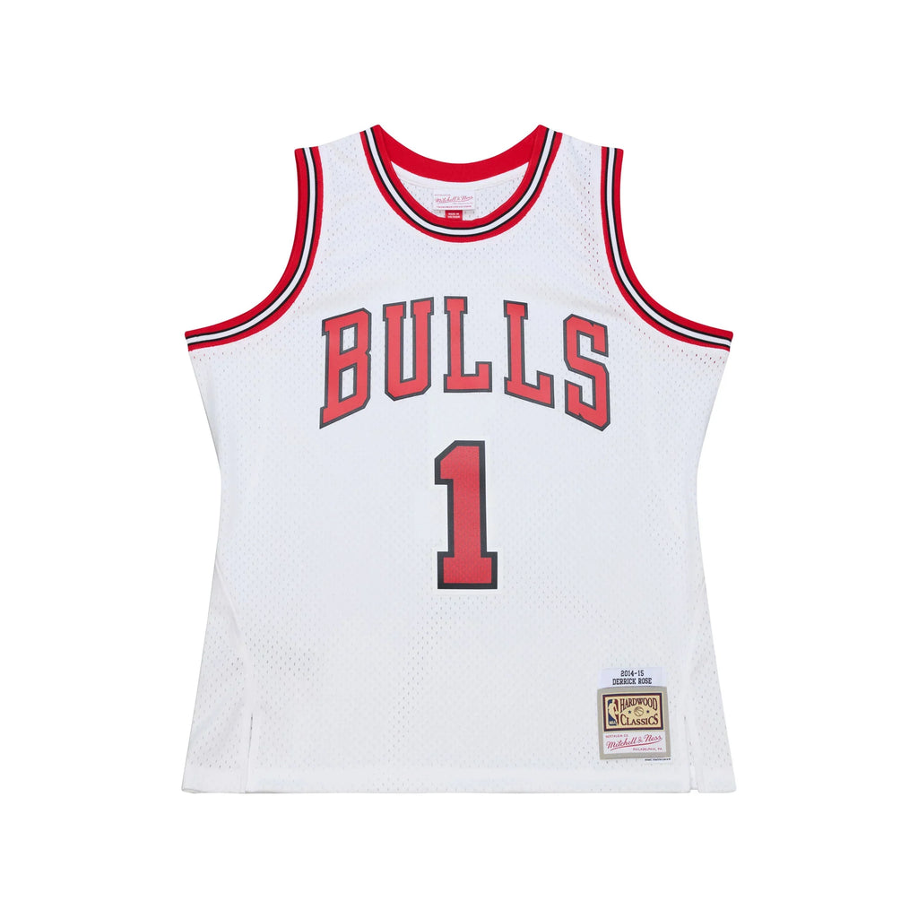 Chicago Bulls Derrick Rose Mitchell & Ness White 2014-15 Hardwood Classics Swingman Jersey for Men product image 2, provided