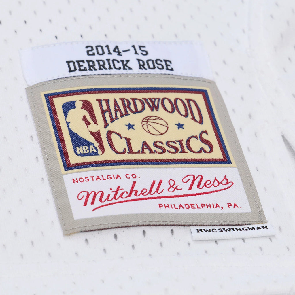 Chicago Bulls Derrick Rose Mitchell & Ness White 2014-15 Hardwood Classics Swingman Jersey for Men product image 4, provided
