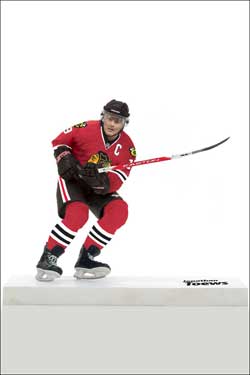 McFarlane NHL Series 24 Jonathan Toews Chicago Blackhawks Collector Level Silver Chase Figure Red Jersey product image 2,