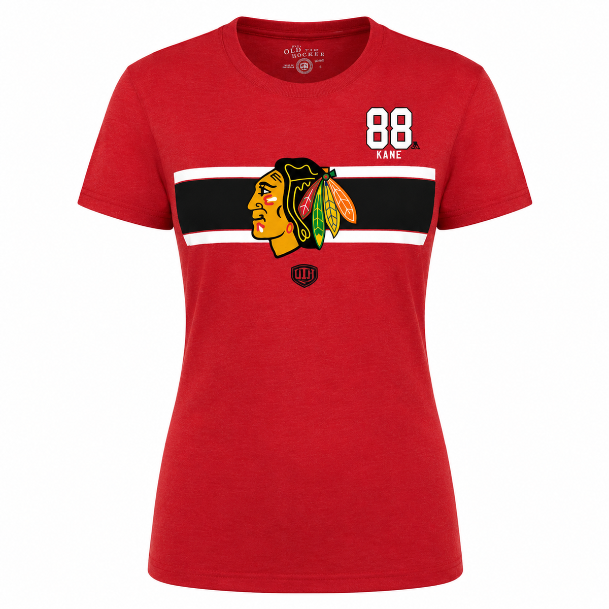 Chicago Blackhawks Patrick Kane Stripes Player T-Shirt for Women product image 1, provided for visual reference and product