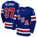 Team USA Hockey Nike Connor Hellebuyck #37 Blue Replica Jersey for Men product image 1, provided for visual reference and