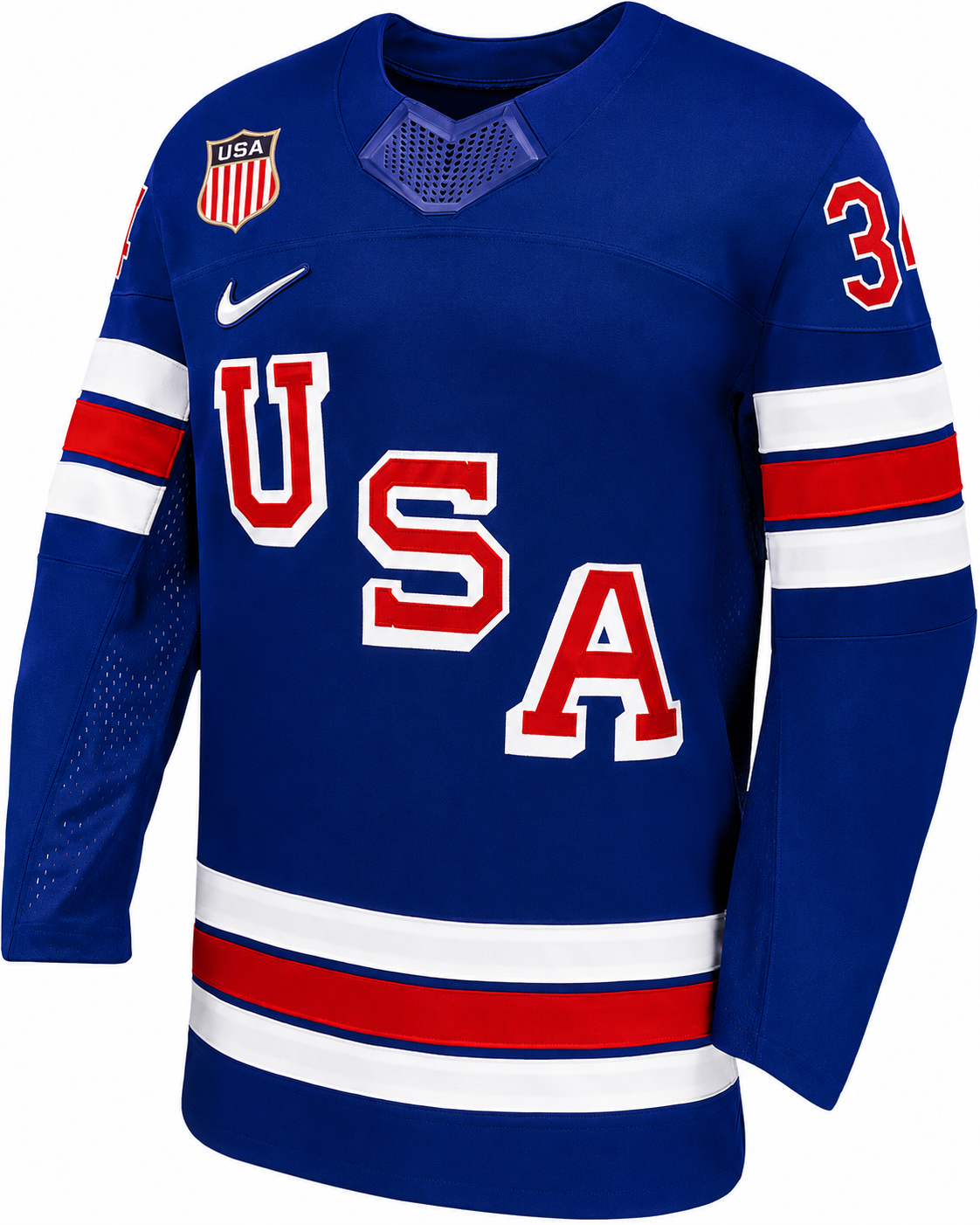 Team USA Hockey Nike Auston Matthews #34 Blue Replica Jersey for Men product image 3, provided for visual reference and