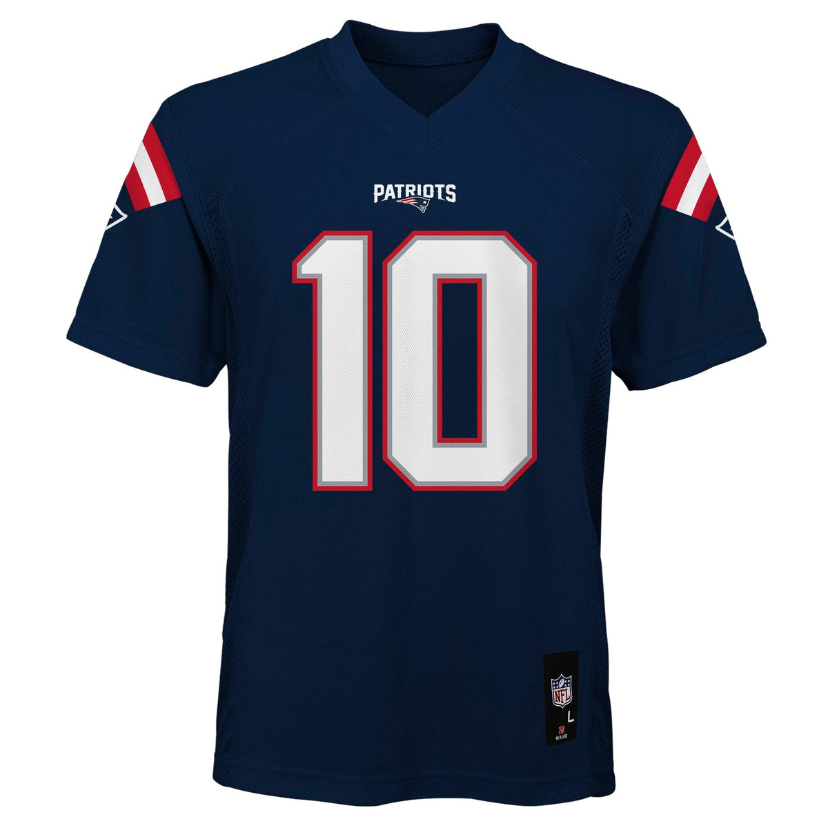 Youth Drake Maye New England Patriots Navy Replica Mid Tier Player Jersey product image 2, provided for visual reference and