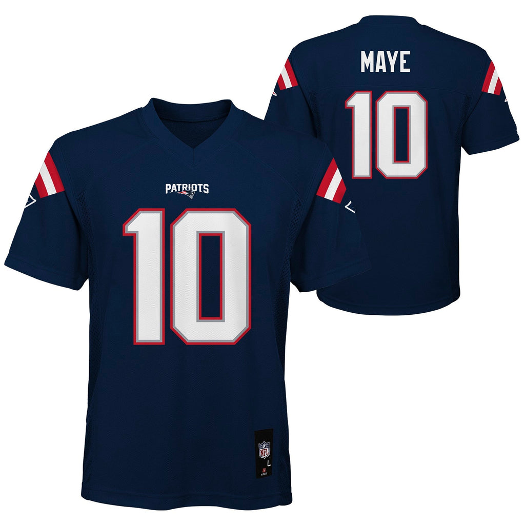 Youth Drake Maye New England Patriots Navy Replica Mid Tier Player Jersey product image 1, provided for visual reference and