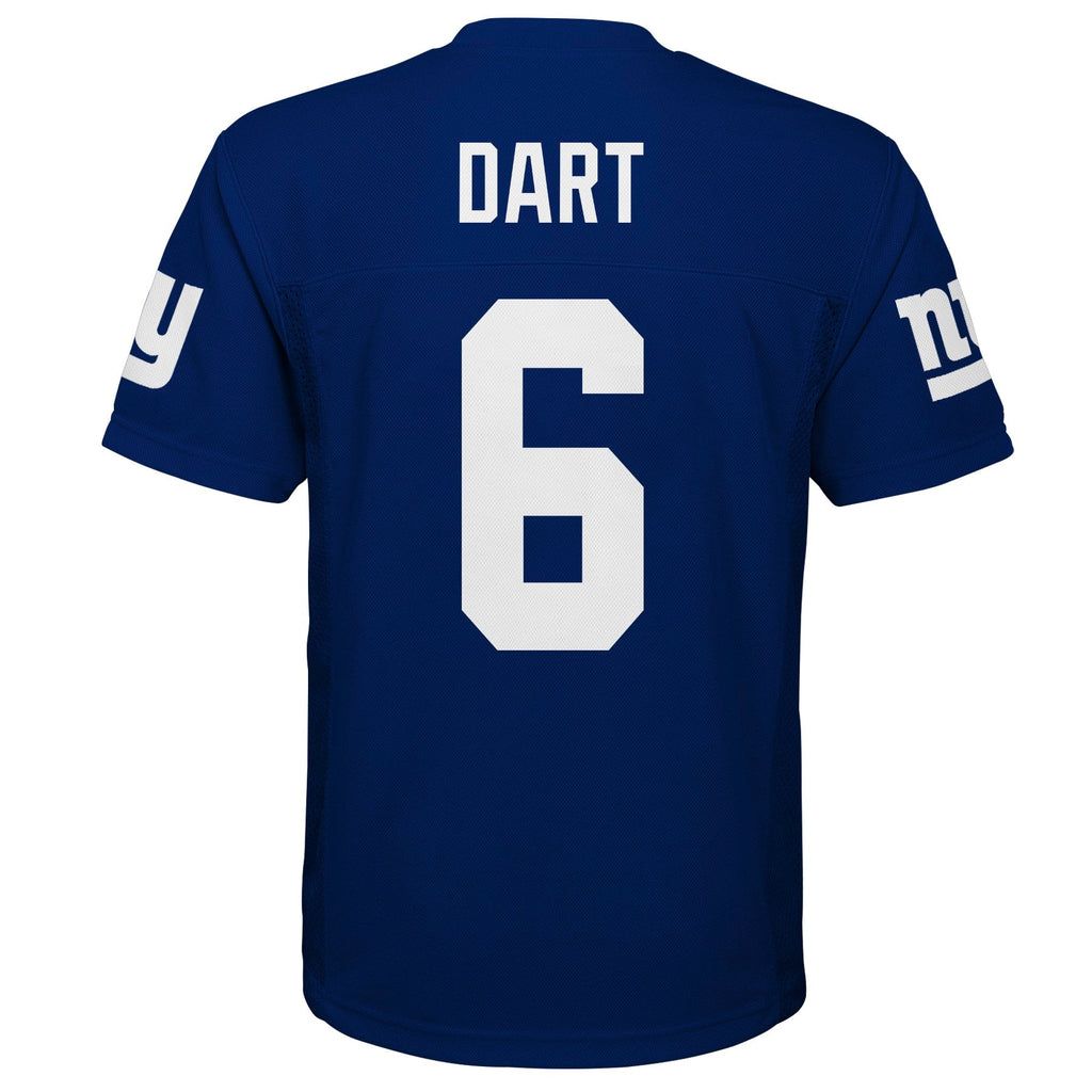 Youth New York Giants Jaxson Dart Royal Blue Mid-Tier Player Jersey product image 2, provided for visual reference and