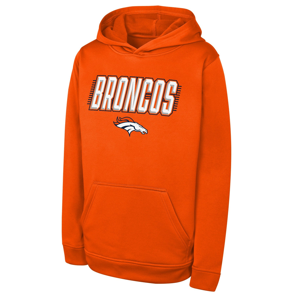 Denver Broncos Youth Sack Party PO Performance Navy Hoodie product image 1, provided for visual reference and product detail