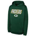 Green Bay Packers Youth Sack Party PO Performance Green Hoodie product image 1, provided for visual reference and product