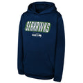 Seattle Seahawks Youth Sack Party PO Performance Navy Hoodie product image 1, provided for visual reference and product