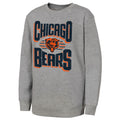 Youth Chicago Bears Grey Jetstream PO Crew Sweatshirt product image 1, provided for visual reference and product detail