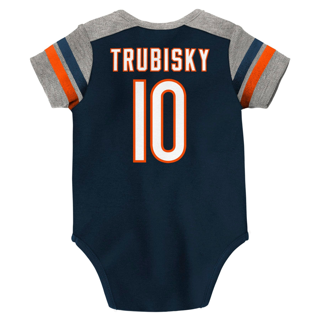 Newborn/Infant Mitchell Trubisky Chicago Bears Name And Number Short Sleeve Creeper product image 2, provided for visual