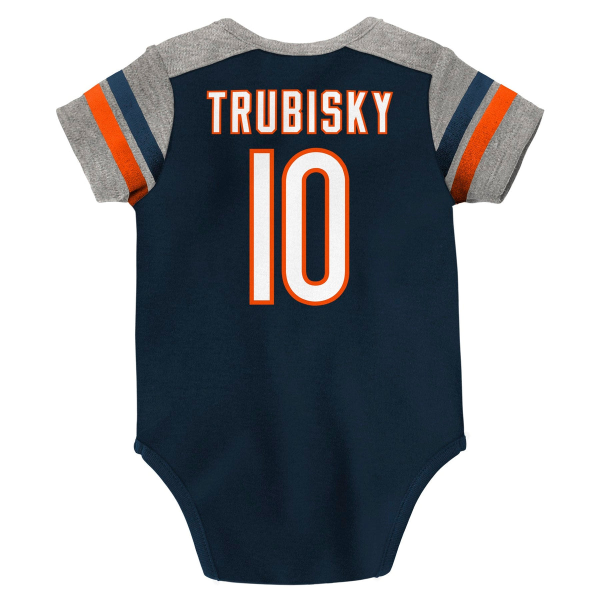 Newborn/Infant Mitchell Trubisky Chicago Bears Name And Number Short Sleeve Creeper product image 2, provided for visual