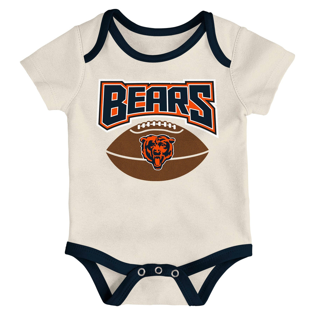 Newborn/Infant Chicago Bears 3 Piece Short Sleeve Creeper Set product image 2, provided for visual reference and product