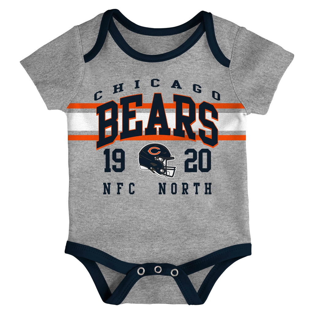 Newborn/Infant Chicago Bears 3 Piece Short Sleeve Creeper Set product image 3, provided for visual reference and product