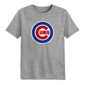 Child Chicago Cubs Primary Logo Heather Gray Short Sleeve T-Shirt product image 1, provided for visual reference and product