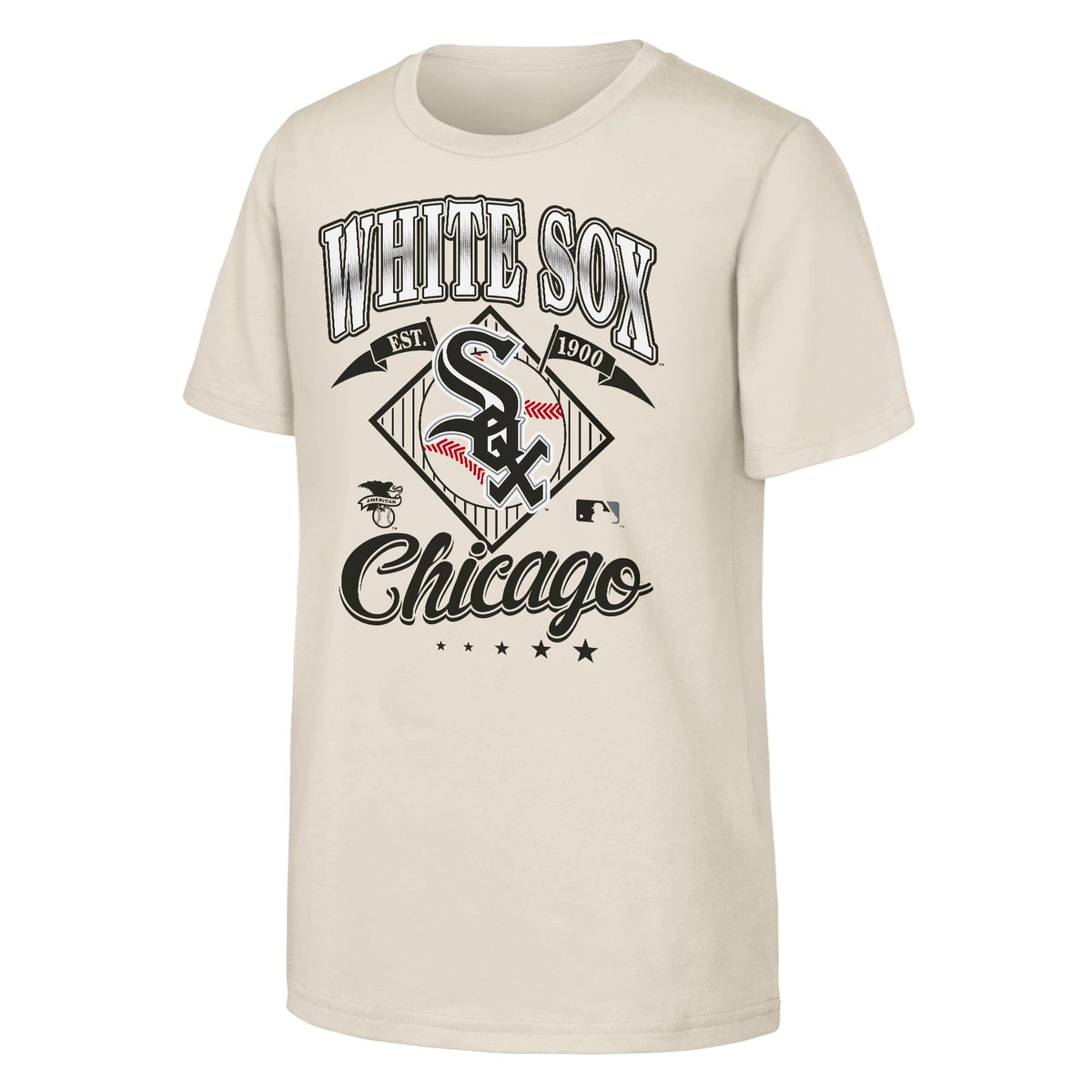 Youth Chicago White Sox Natural Triple Hit Team T-Shirt product image 1, provided for visual reference and product detail