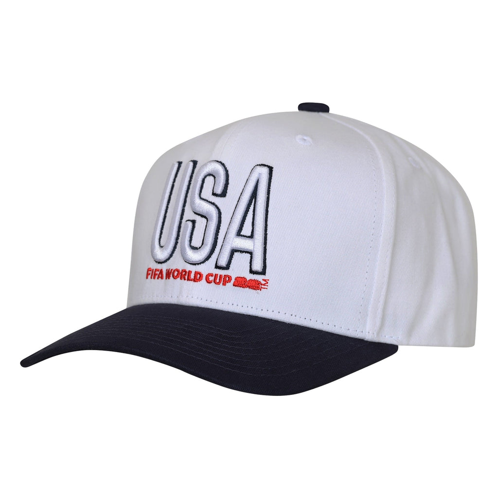 Team USA 2026 FIFA World Cup White Pre Curved Snapback Adjustable Hat product image 1, provided for visual reference and