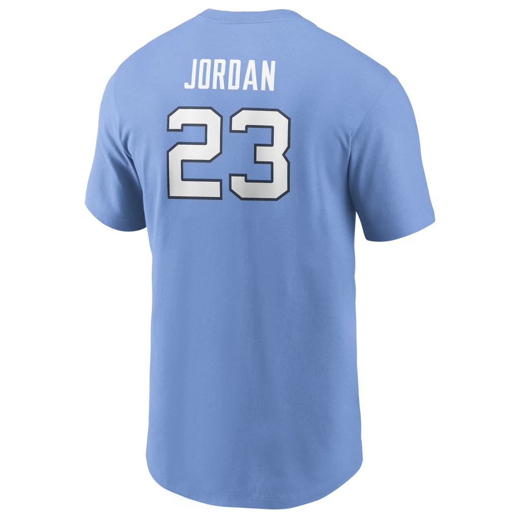 Michael Jordan North Carolina Tar Heels Jumpman Carolina Blue Name & Number T-Shirt for Men product image 3, provided for