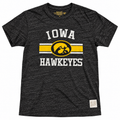 NCAA Iowa Hawkeyes Retro Brand Charcoal Gray TriBlend T-Shirt for Men product image 1, provided for visual reference and