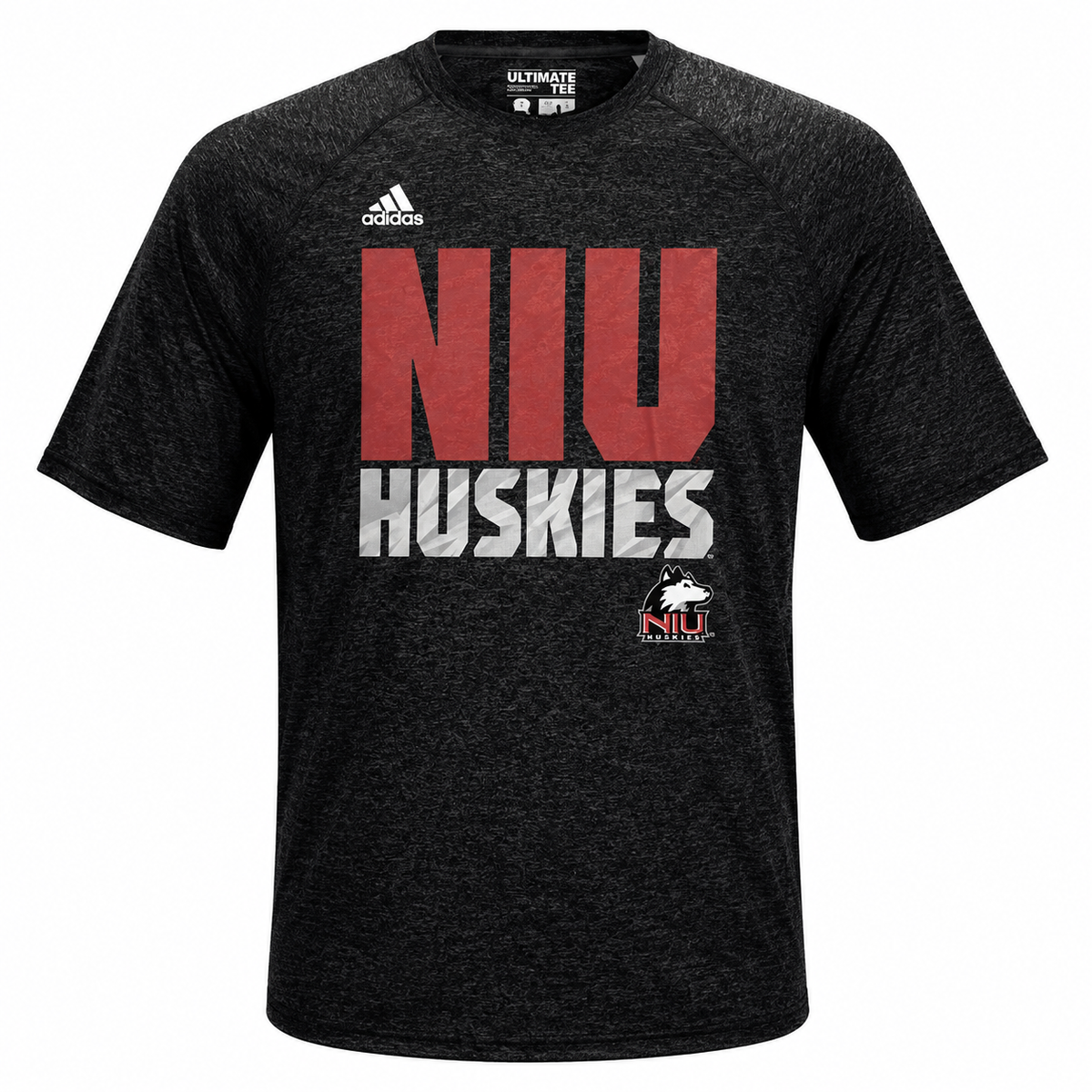 adidas Northern Illinois Huskies Adult Heathered Black Ultimate Shirt for Men product image 1, provided for visual reference