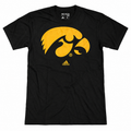 Mens NCAA adidas Iowa Hawkeyes Adult Logo Go-to T-Shirt product image 1, provided for visual reference and product detail