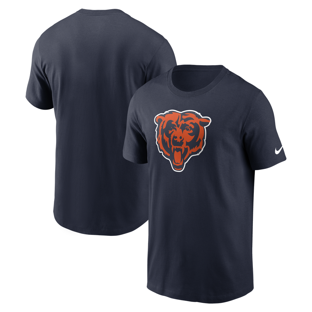 Mens Chicago Bears Nike Check Down Logo Navy T-Shirt product image 1, provided for visual reference and product detail review